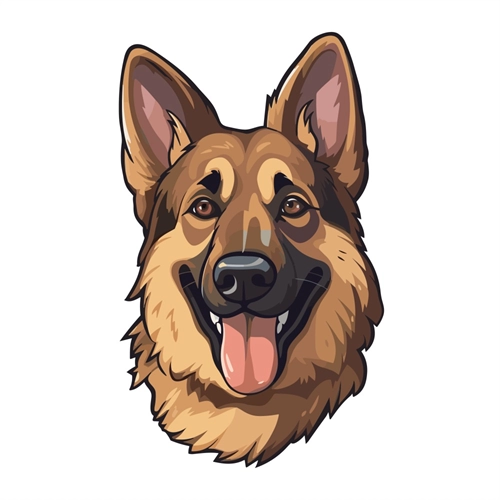 Dog Lovers Theme German Shepherd Face Transparent Sticker